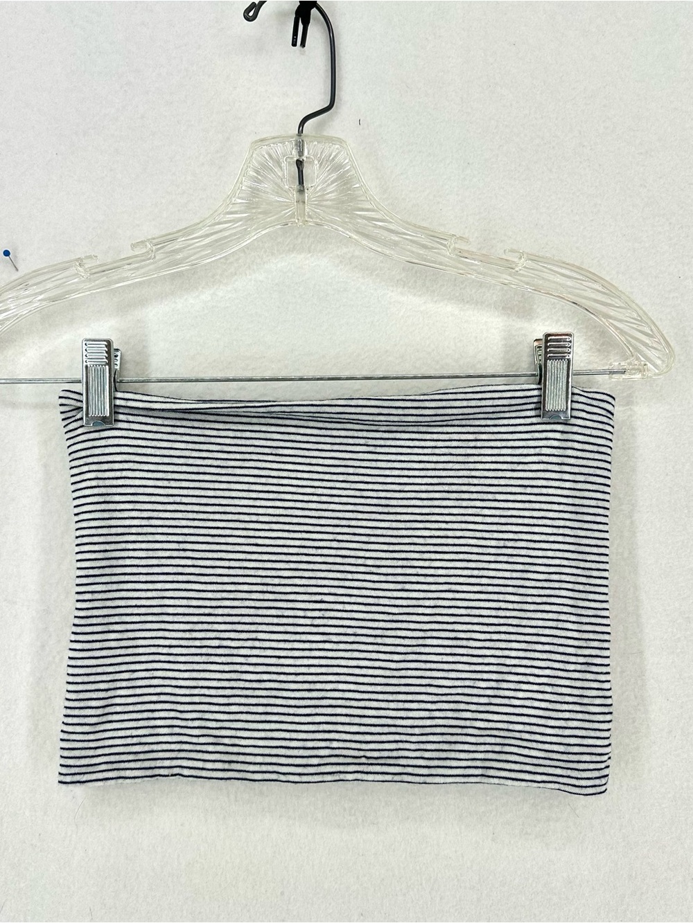 Brandy Melville Striped Tube Cropped Top Bandeau One Size Navy Whiteā